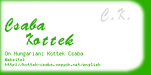 csaba kottek business card